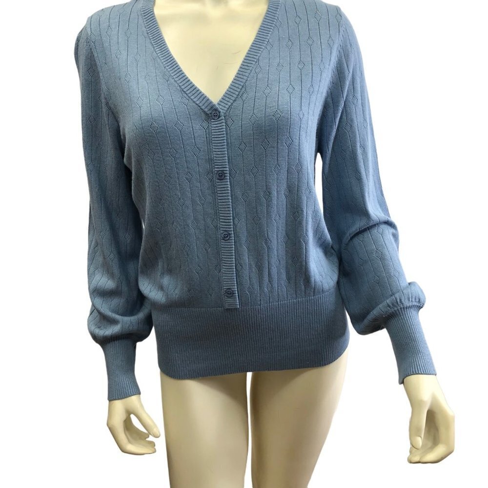 DESIGN 365 WOMEN'S BUTTON FRONT HENLEY PULLOVER SWEATER SIZE L NEW‎ WITH TAG